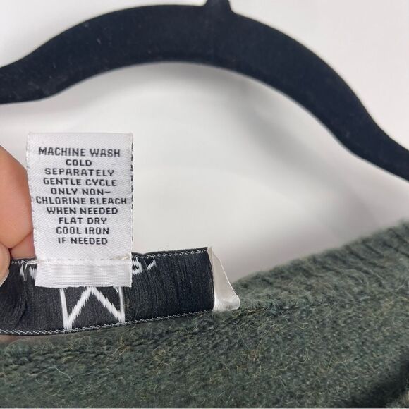 Magaschoni Wool/Alpaca Blend Long Sleeve Sweater Green Buttons Women's Medium - Picture 9 of 9